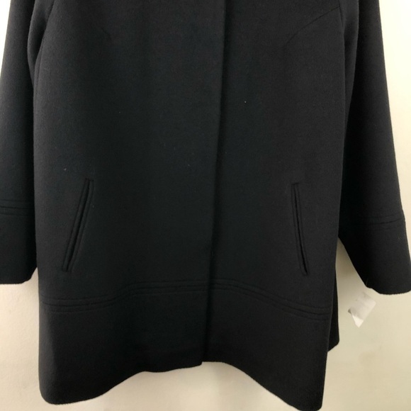 New Fleurette Black Stand Collar Wool Plus Coat 20 - Picture 13 of 14